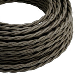 Câble textile torsadé effet soie Gris foncé