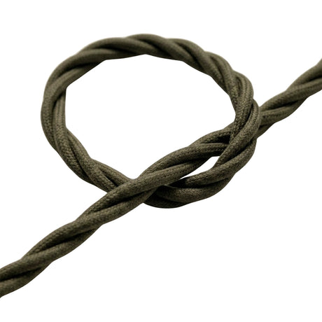 Câble textile torsadé effet soie Gris foncé