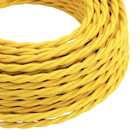 Câble textile torsadé effet soie Jaune maïs