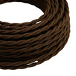 Câble textile torsadé effet soie Marron espresso