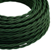 Câble textile torsadé effet soie Vert forêt