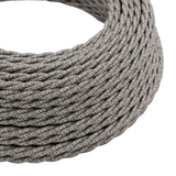 Câble électrique textile torsadé, lin naturel gris — vue 1