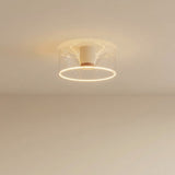 Ampoule LED donut E27 en verre transparent Ø 195 mm au plafond, lumière chaude diffuse