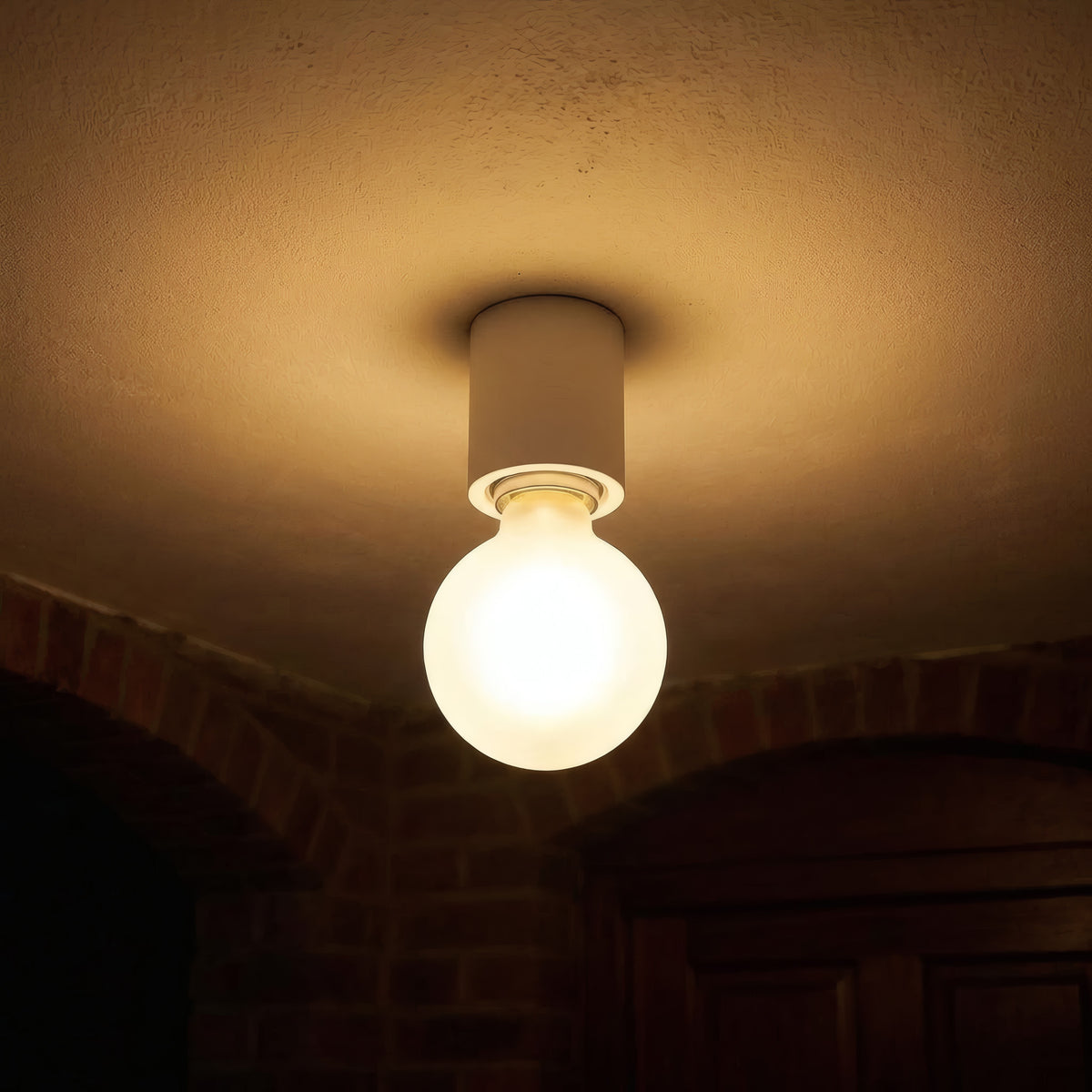 Douille E27 murale ou plafond étanche IP44 — Blanc