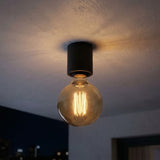 Douille E27 murale ou plafond étanche IP44 — Noir