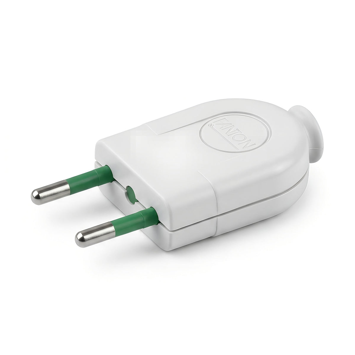 Fiche électrique droite, petit modèle pour lampe — Blanc