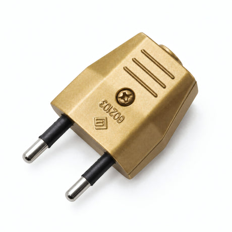 Fiche électrique européenne 2 pôles à sortie axiale — Bronze satiné