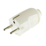 Fiche mâle Schuko droite pour luminaire — Blanc