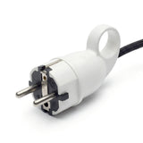 Fiche mâle Schuko avec anneau extracteur — Blanc