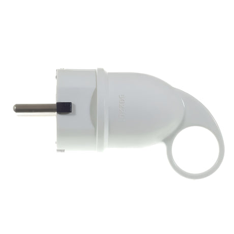 Fiche mâle Schuko avec anneau extracteur — Blanc