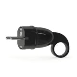Fiche mâle Schuko avec anneau extracteur — Noir