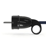 Fiche mâle Schuko avec anneau extracteur — Noir