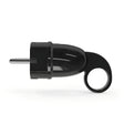Fiche mâle Schuko avec anneau extracteur — Noir