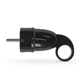 Fiche mâle Schuko avec anneau extracteur — Noir