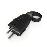 Fiche mâle Schuko avec anneau extracteur — Noir