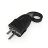 Fiche mâle Schuko avec anneau extracteur — Noir