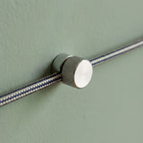 Fixation murale passe-câble en métal pour câble textile — Chromé