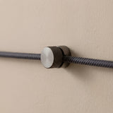 Fixation murale passe-câble en métal pour câble textile — Perle noire