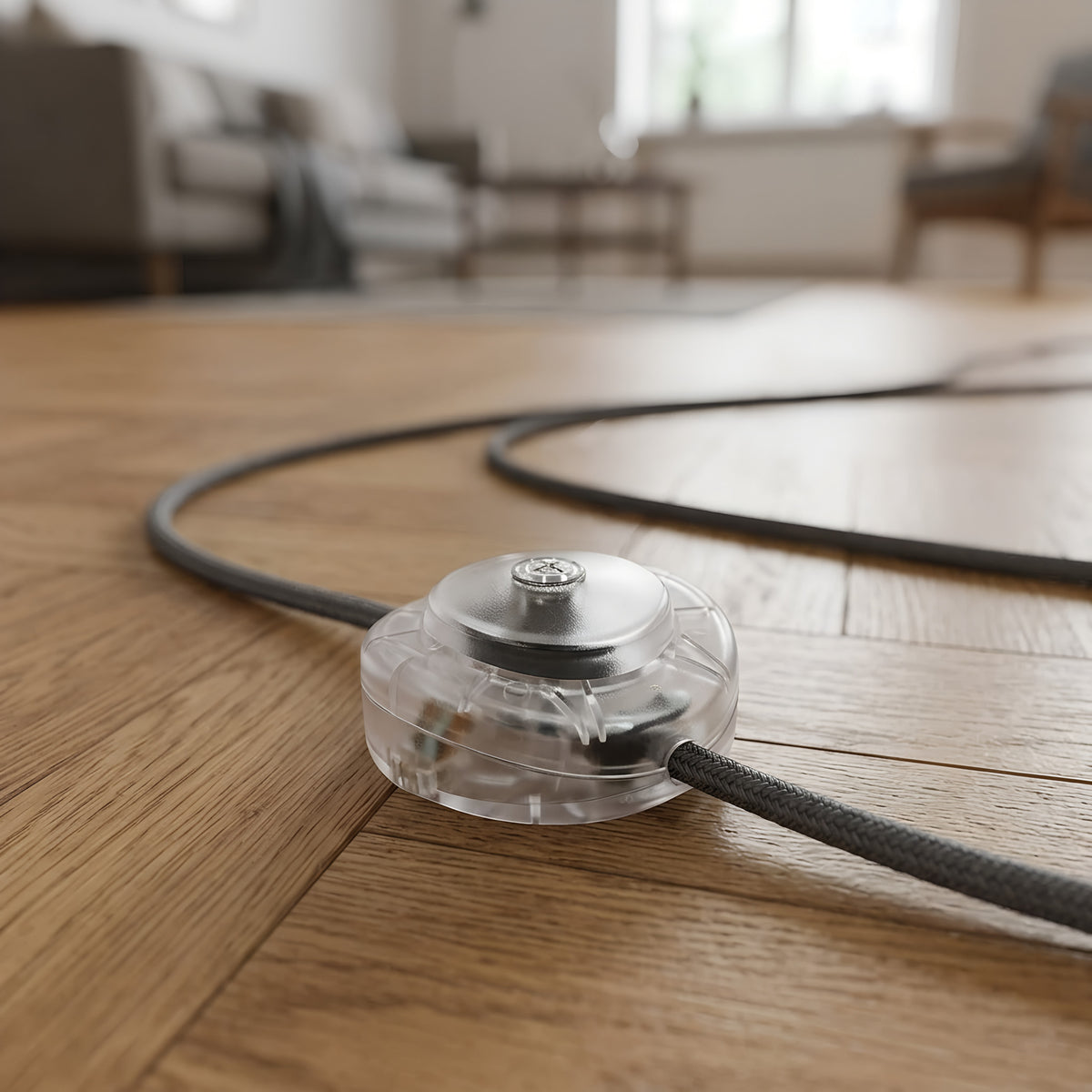Interrupteur à pied unipolaire rond pour lampadaire — Transparent