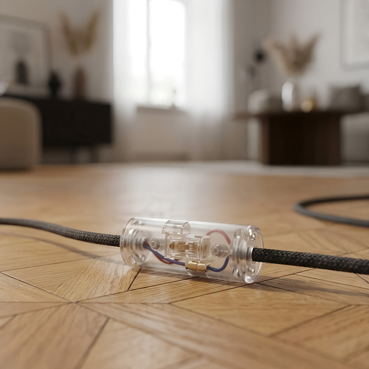 Interrupteur cylindrique à bascule unipolaire avec terre — Transparent