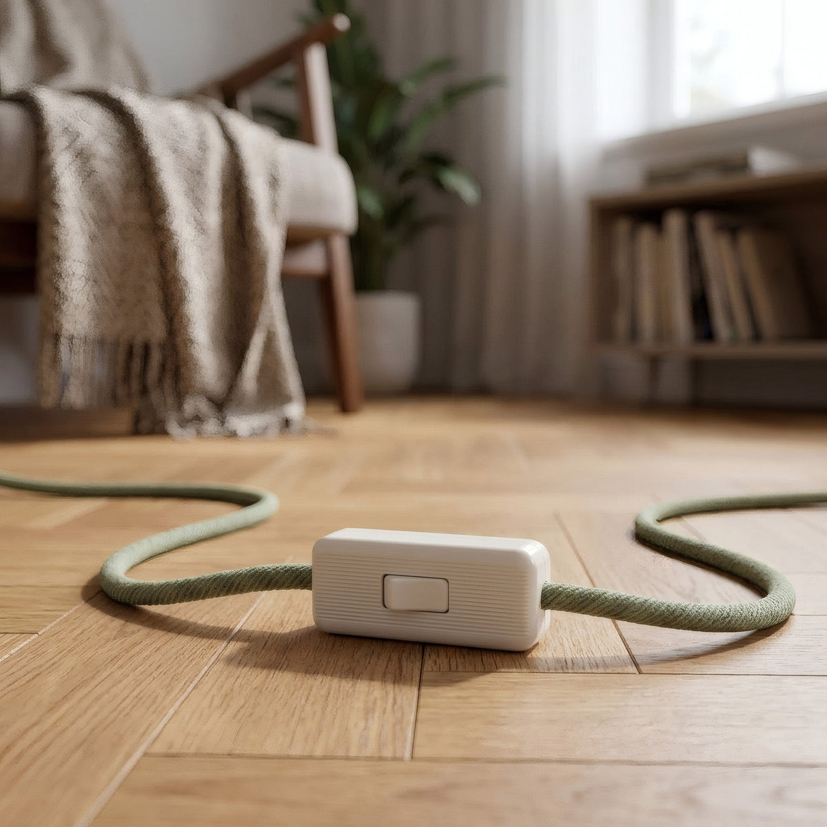 Interrupteur unipolaire passe-fil à bascule pour lampe — Blanc