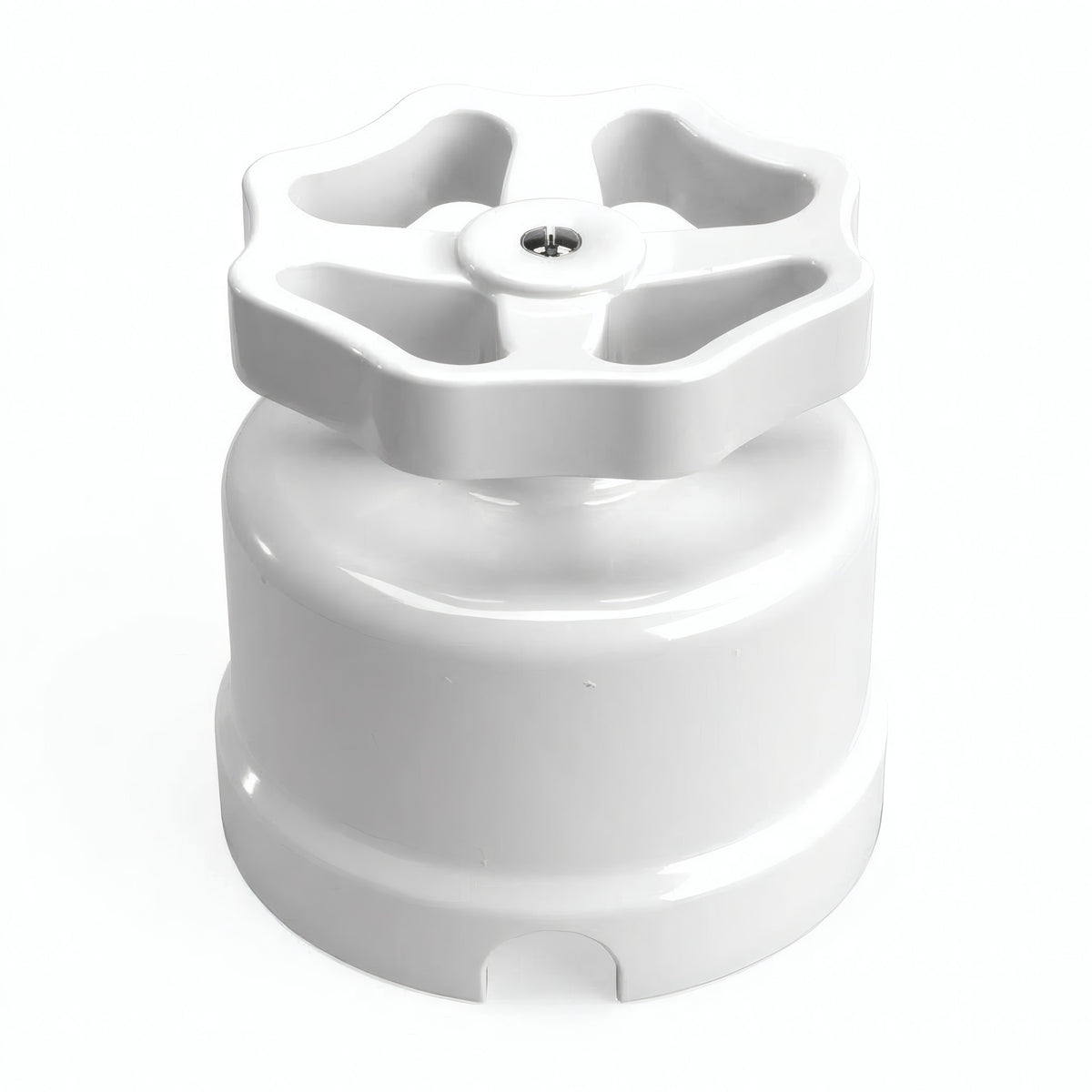 Interrupteur va-et-vient en porcelaine à bouton — Blanc / Blanc