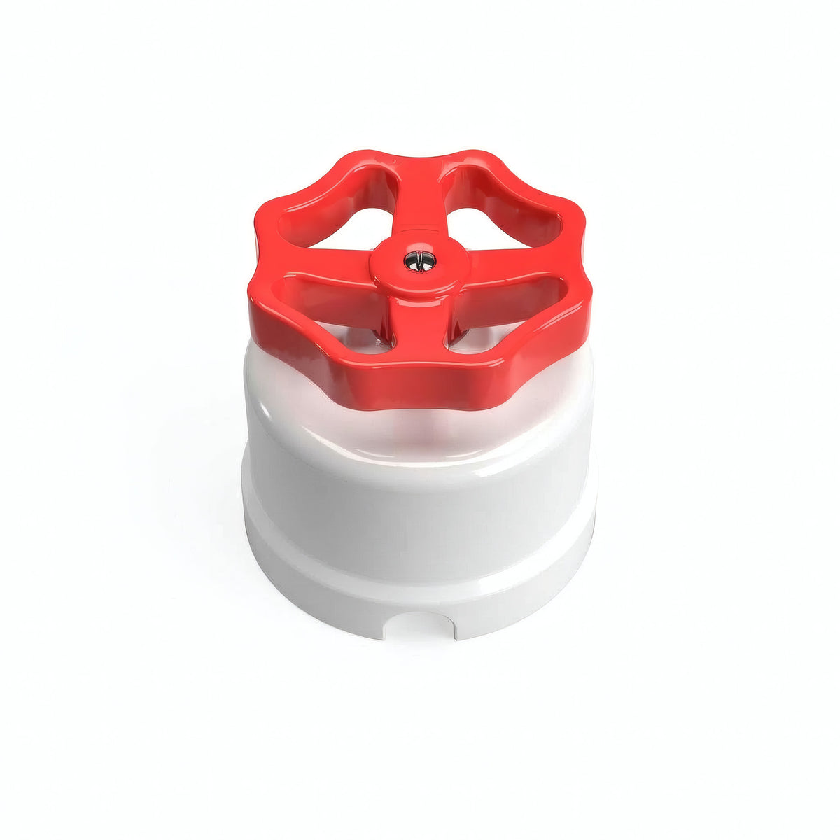 Interrupteur va-et-vient en porcelaine à bouton — Blanc / Rouge