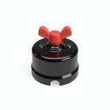 Interrupteur va-et-vient en porcelaine à écrou papillon — Noir / Rouge
