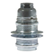 Douille E14 en métal avec double bague pour abat-jour — Conique plastique / Argent