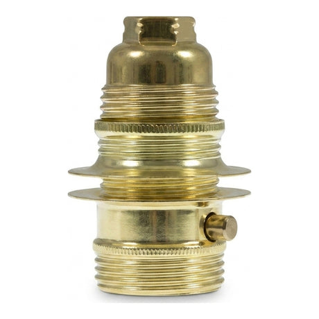 Douille E14 en métal avec double bague pour abat-jour — Conique plastique / Laiton