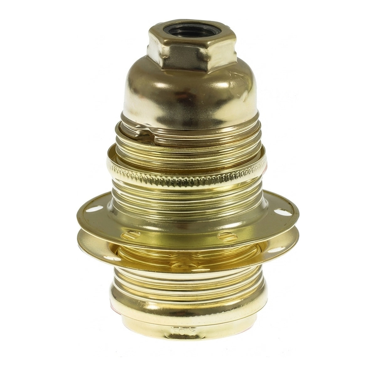 Douille E14 en métal avec double bague pour abat-jour — Cylindrique métal / Laiton