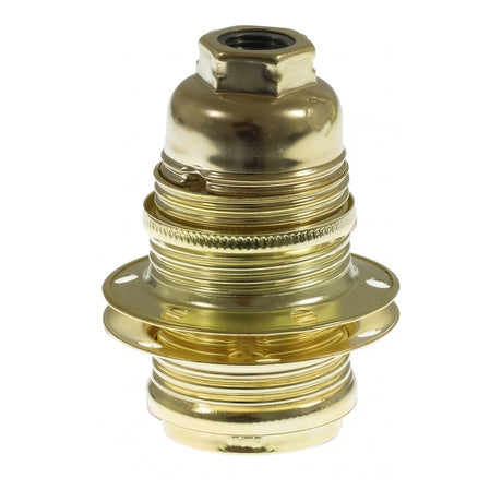 Douille E14 en métal avec double bague pour abat-jour — Cylindrique métal / Laiton