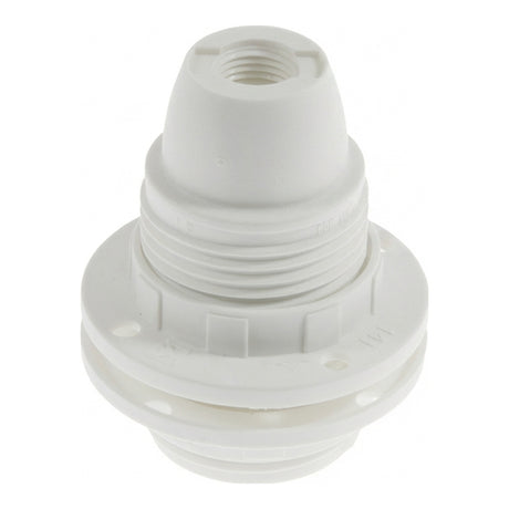 Douille E14 en thermoplastique avec double bague — Blanc