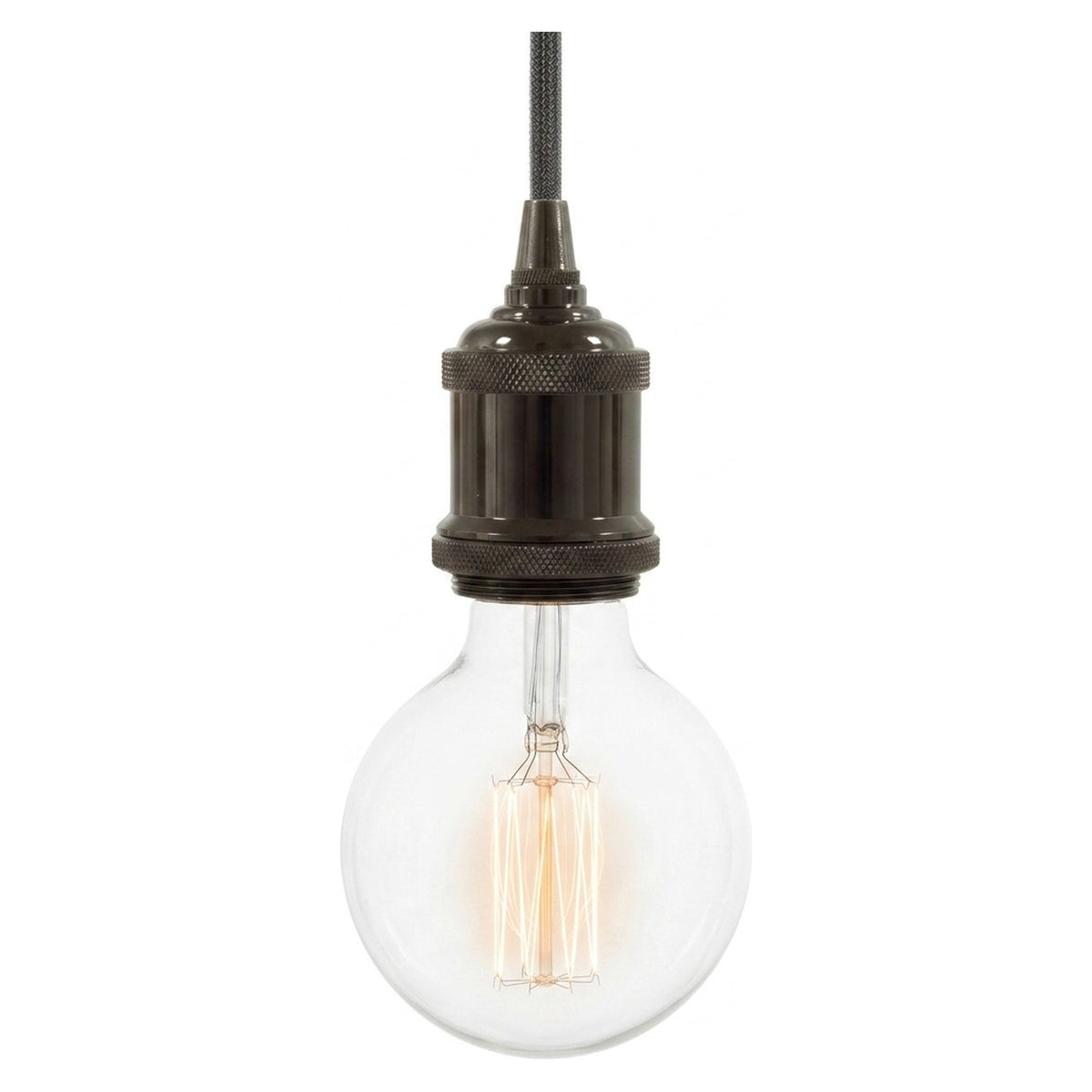 Douille E27 en aluminium vintage — Perle noire