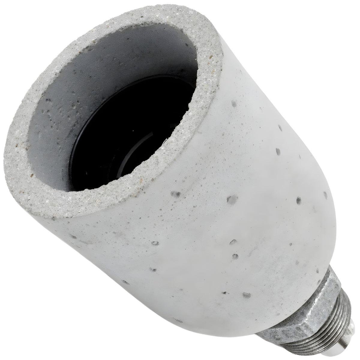 Kit douille E27 béton gris clair sur raccord mâle en fonte galvanisée