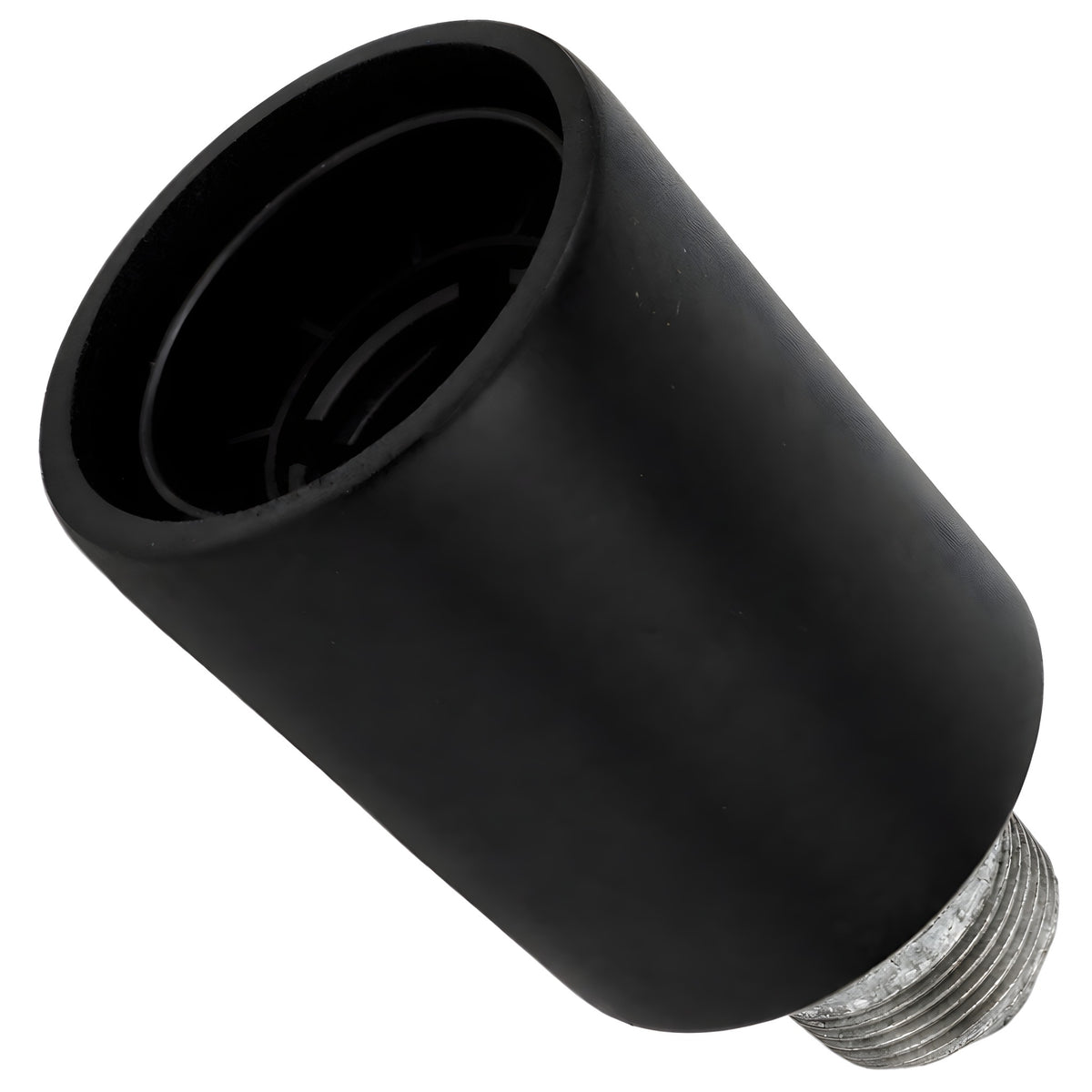 Kit douille E27 bois noir sur raccord mâle en fonte galvanisée