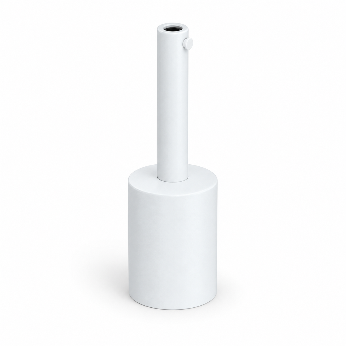 Kit douille E27 cylindrique en métal — serre-câble 7 cm — blanc mat — vue 1