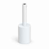 Kit douille E27 cylindrique en métal — serre-câble 7 cm — blanc mat — vue 1