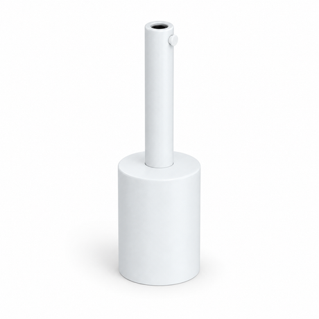 Kit douille E27 cylindrique en métal — serre-câble 7 cm — blanc mat — vue 1