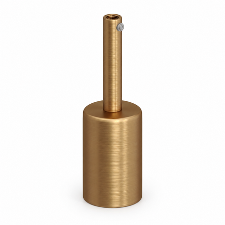 Kit douille E27 cylindrique en métal — serre-câble 7 cm — finition bronze satiné — vue 1
