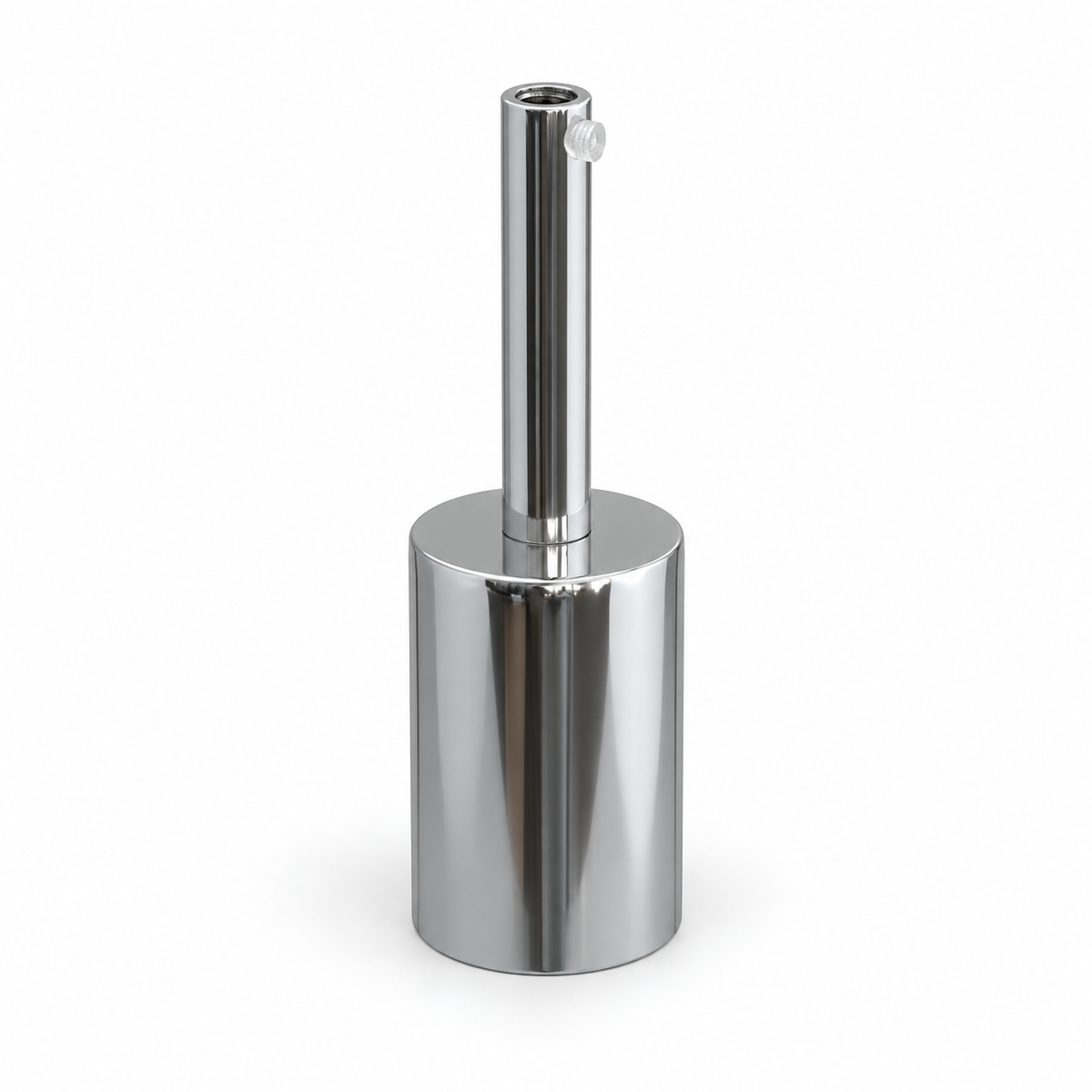Kit douille E27 cylindrique en métal — serre-câble 7 cm — finition chromée — vue 1