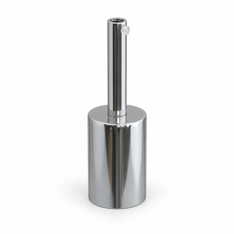 Kit douille E27 cylindrique en métal — serre-câble 7 cm — finition chromée — vue 1