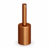 Kit douille E27 cylindrique en métal — serre-câble 7 cm — finition cuivre satiné — vue 1