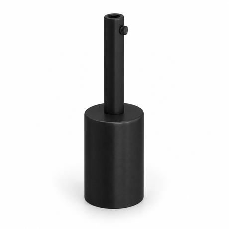 Kit douille E27 cylindrique en métal — serre-câble 7 cm — noir — vue 1