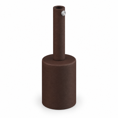 Kit douille E27 cylindrique en métal — serre-câble 7 cm — effet rouille — vue 1