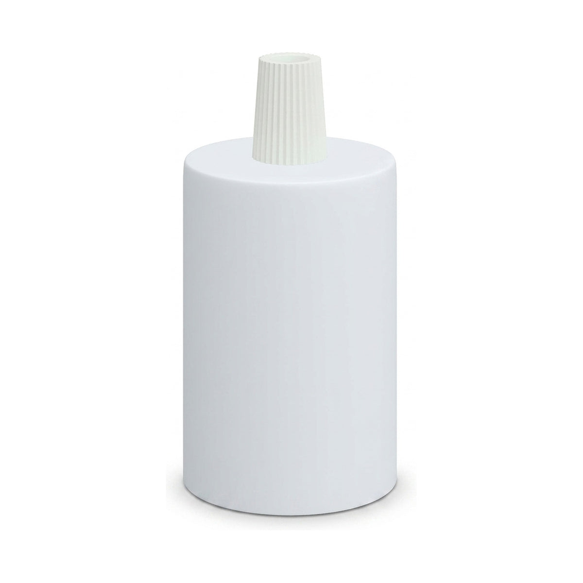Douille E27 cylindrique en métal — Conique plastique / Blanc mat
