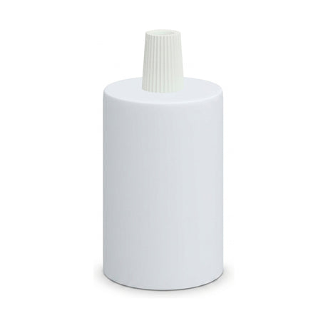 Douille E27 cylindrique en métal — Conique plastique / Blanc mat