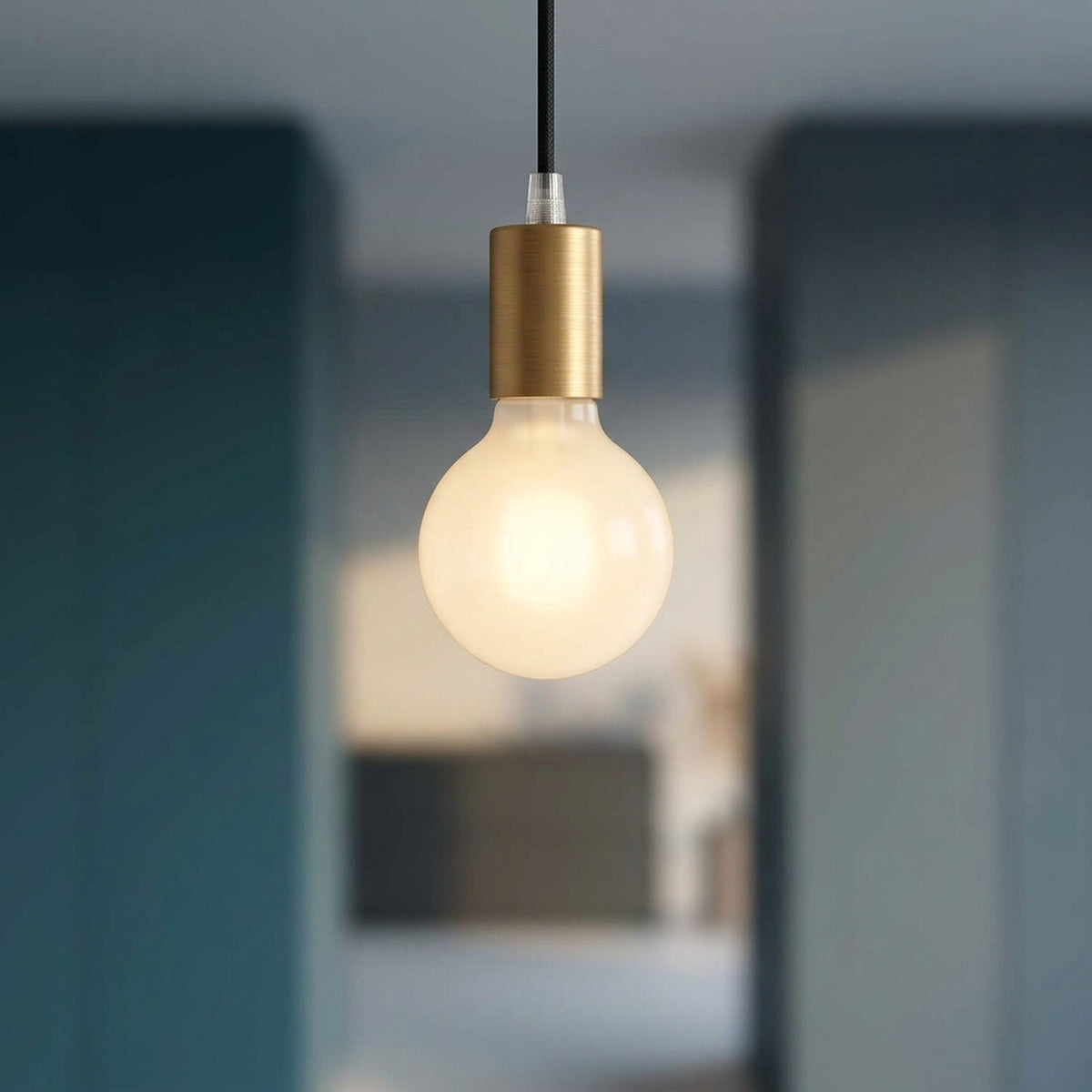 Douille E27 cylindrique en métal — Conique plastique / Bronze satiné