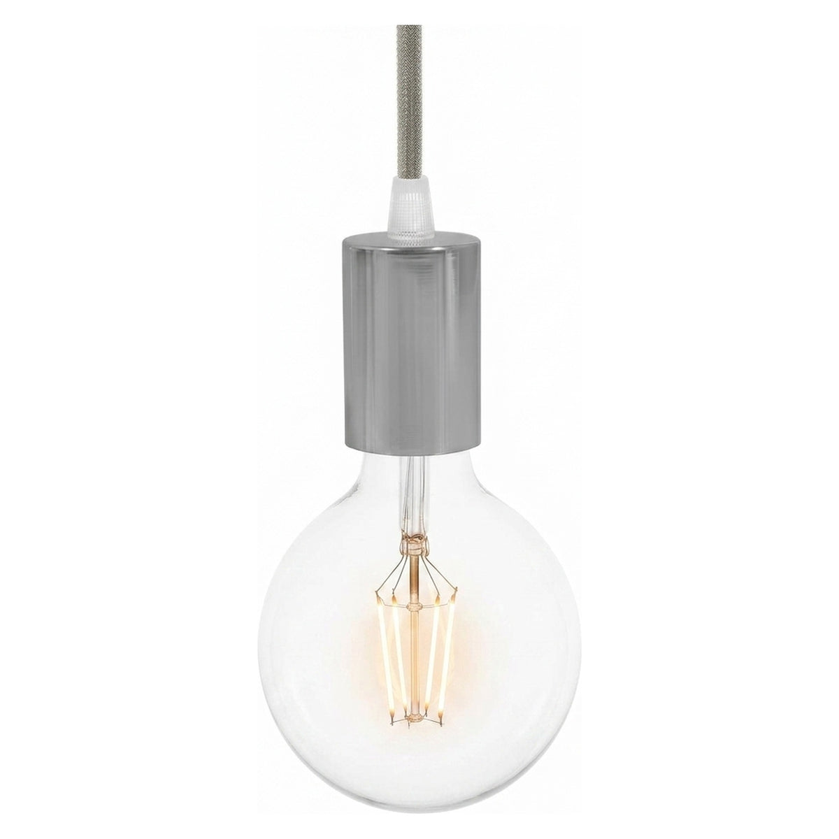 Douille E27 cylindrique en métal — Conique plastique / Chromé