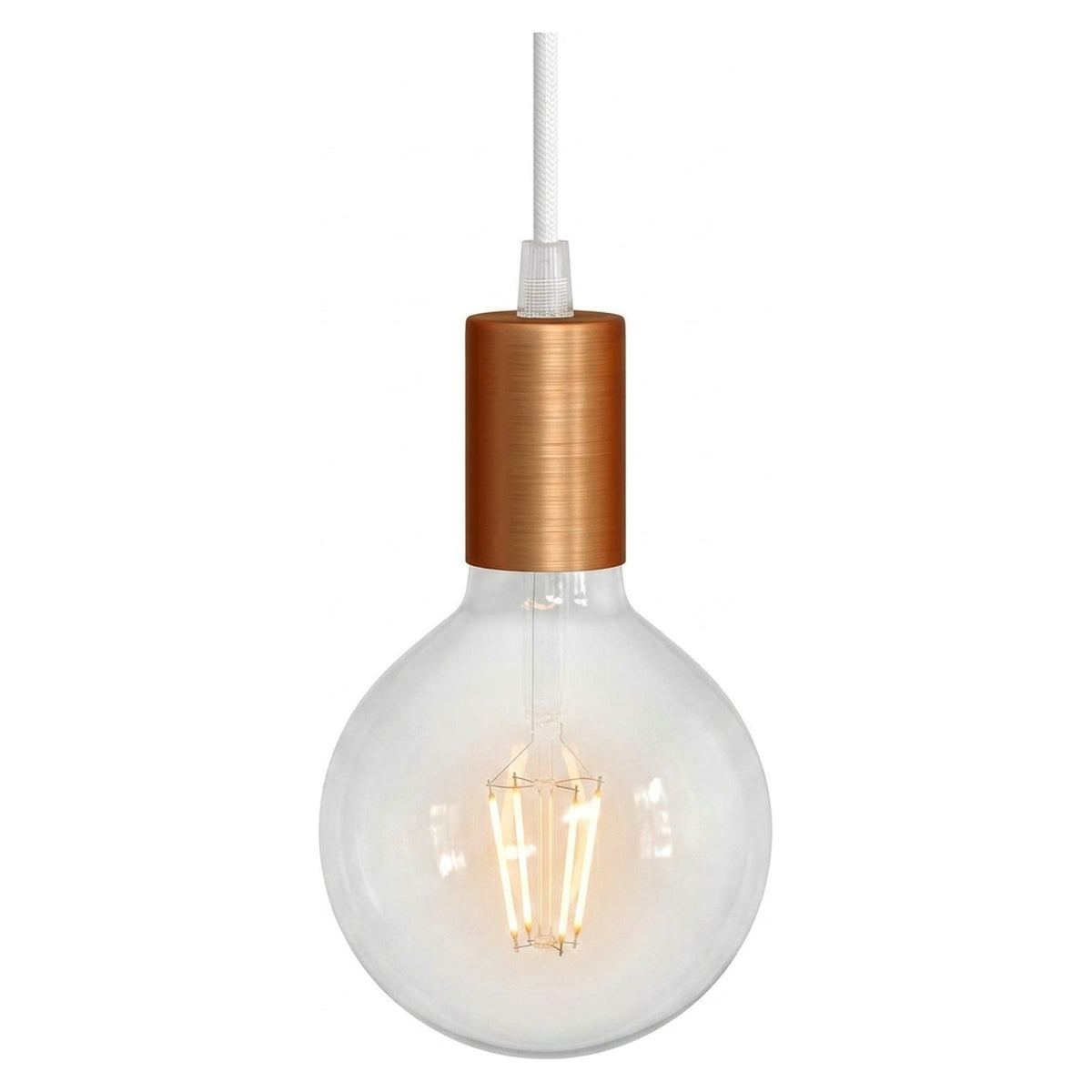 Douille E27 cylindrique en métal — Conique plastique / Cuivre satiné
